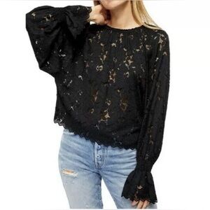 Freepeople Olivia lace top size large in black